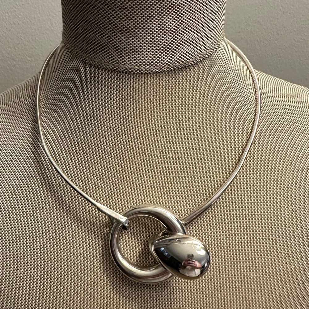 Rare Vintage Elsa Peretti Silver Teardrop Choker Prototype 1970s